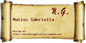 Matisz Gabriella névjegykártya